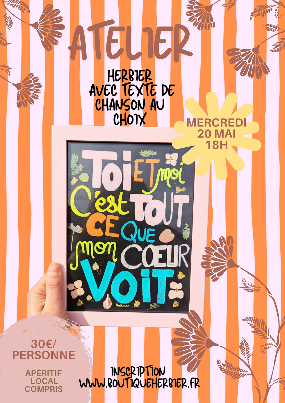 HERBIER AVEC TEXTE DE CHANSON AI CHOIX