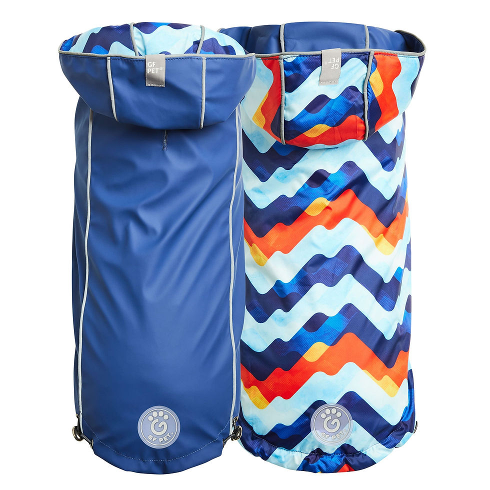 Reversible Elasto-Fit Raincoat - Navy/Color Swirl