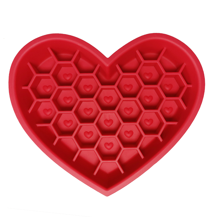 Thumbnail: Pet Silicone Slow Feeder - Heart Shaped Dog Bowl