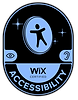 Wix accreditation badge showing that NX Digital is Accessibility certified by Wix