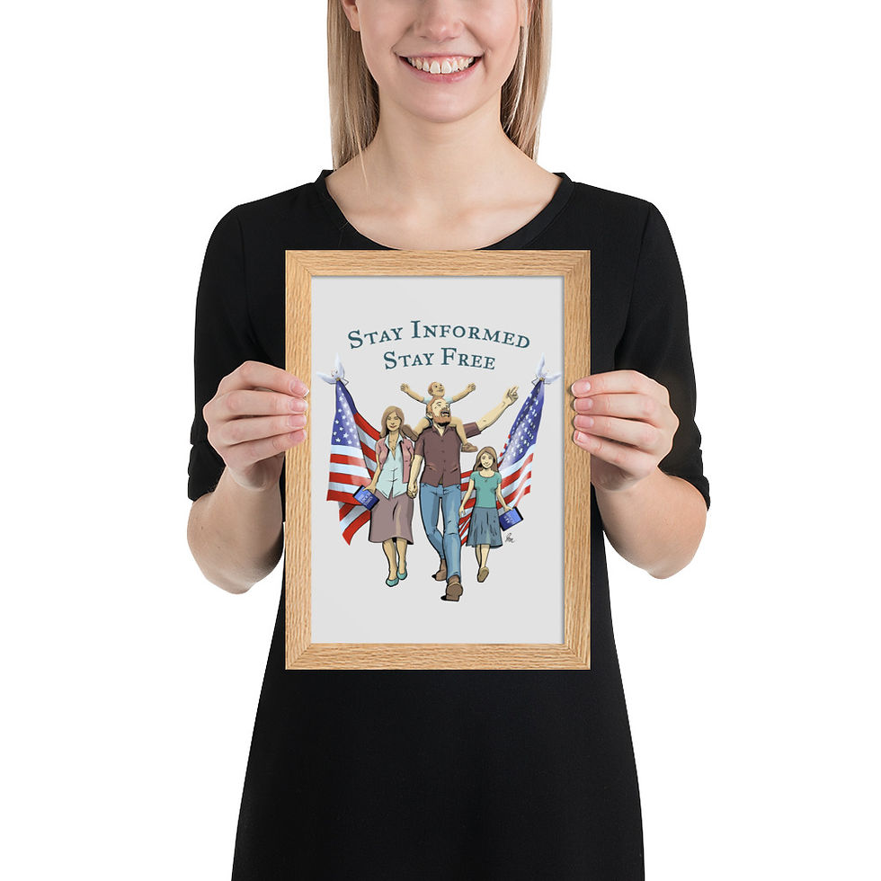 Thumbnail: 'Stay Informed, Stay Free' Framed Poster