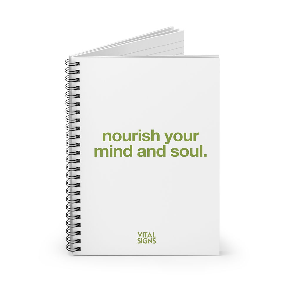 Thumbnail: Vital Signs "nourish your mind and soul" White Spiral Notebook