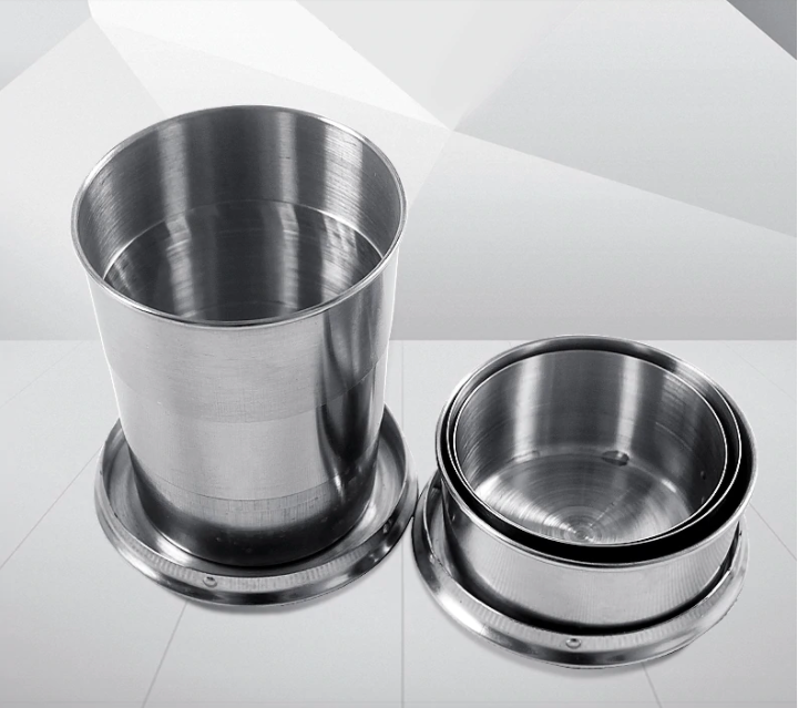 縮圖：不銹鋼折疊杯 隨身攜帶 可拆卸 可折疊杯子鑰匙扣 Stainless Steel Camping Outdoor Folding Cup