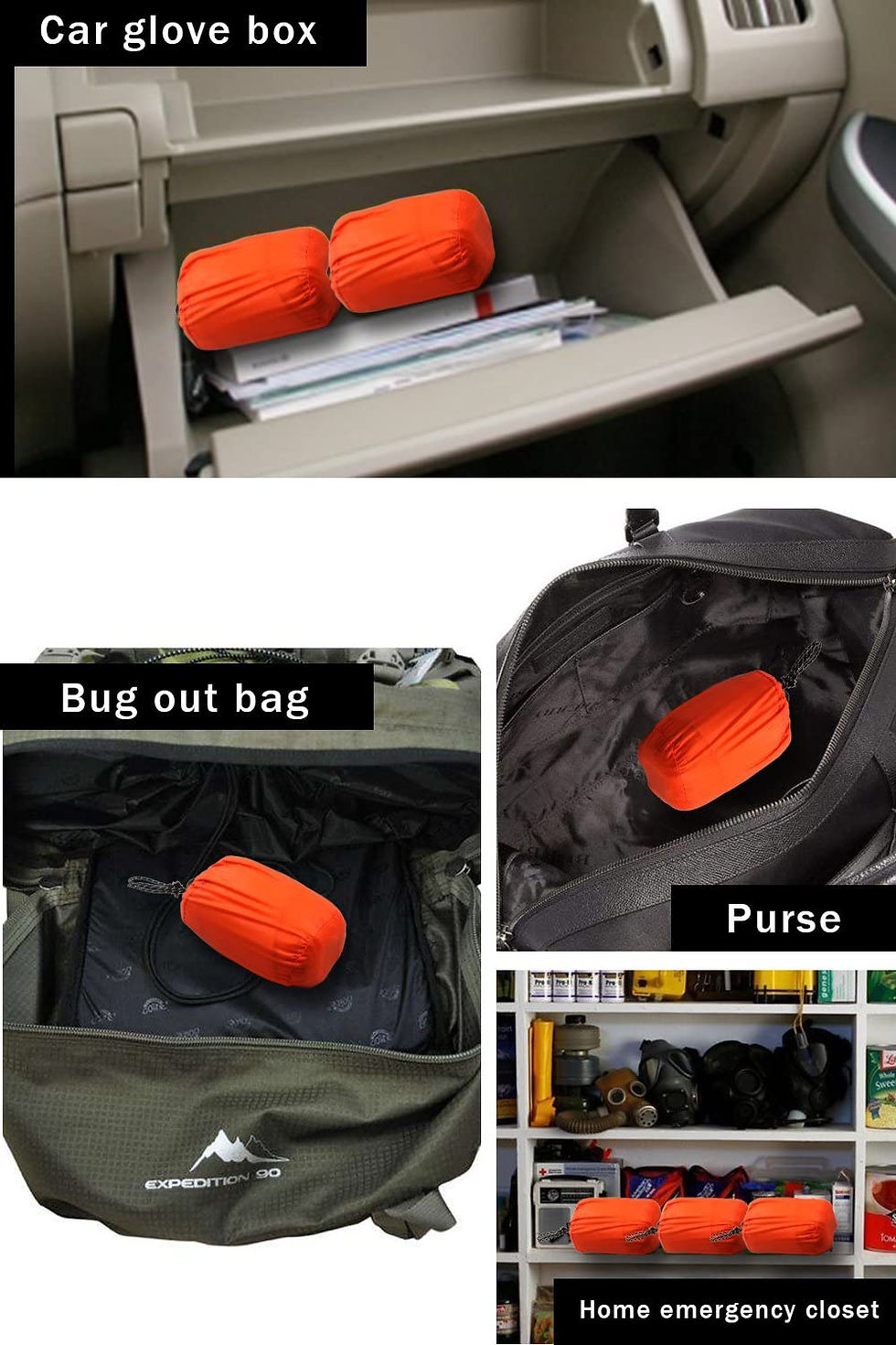 縮圖：2x 多用途緊急睡袋 - 保暖防水、耐用、可重複使用 Lightweight Emergency Sleeping Bag Thermal Waterproof