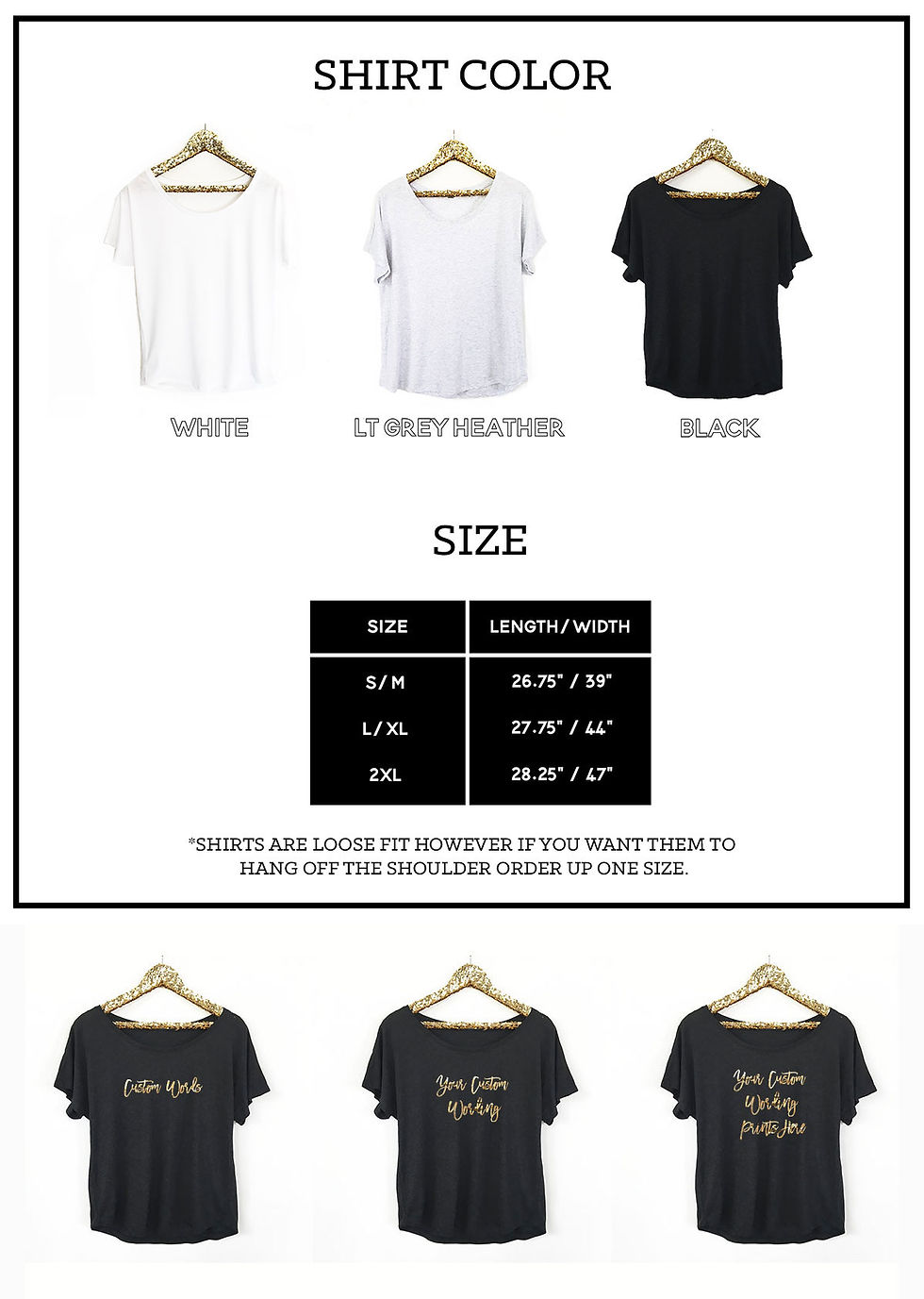 Thumbnail: All Script Custom Text Shirt - Loose Fit
