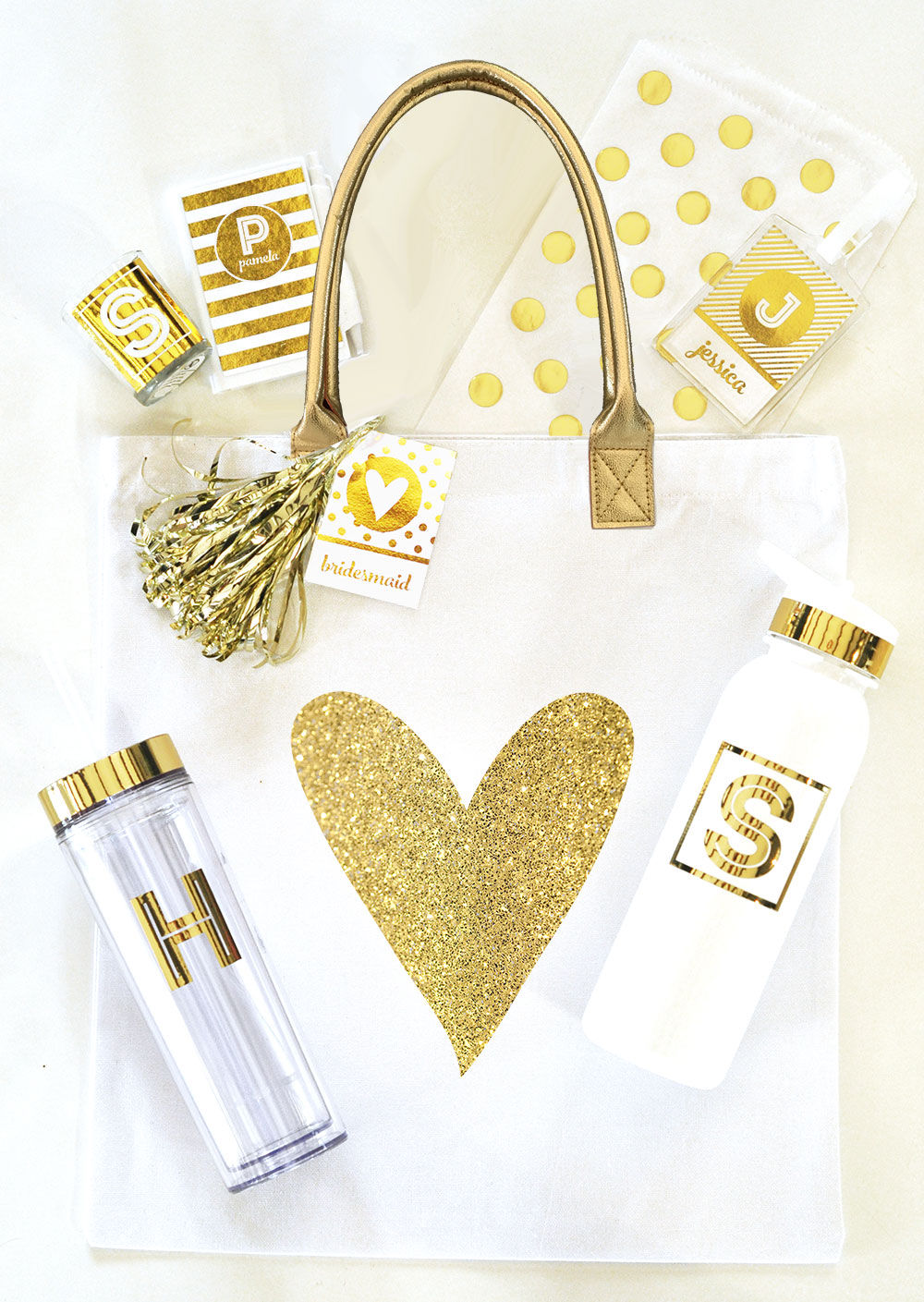 Glitter HEART Tote Bag