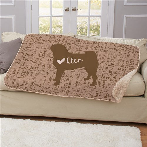 Thumbnail: Personalized Dog Breed Sherpa Throw