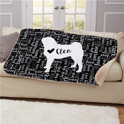Thumbnail: Personalized Dog Breed Sherpa Throw
