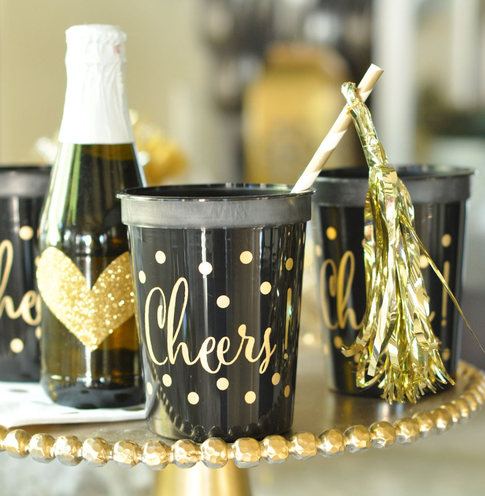 Gold CHEERS Party Cups (set of 25)
