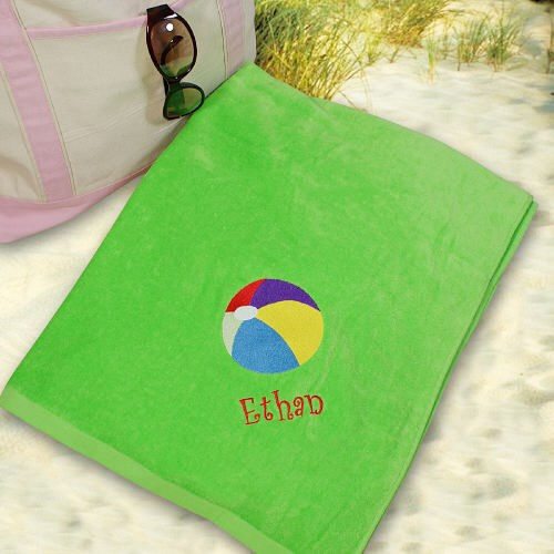 Thumbnail: Embroidered Beach Ball Beach Towel