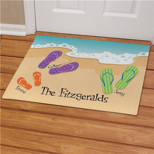Thumbnail: Personalized Flip Flop Family Welcome Doormat