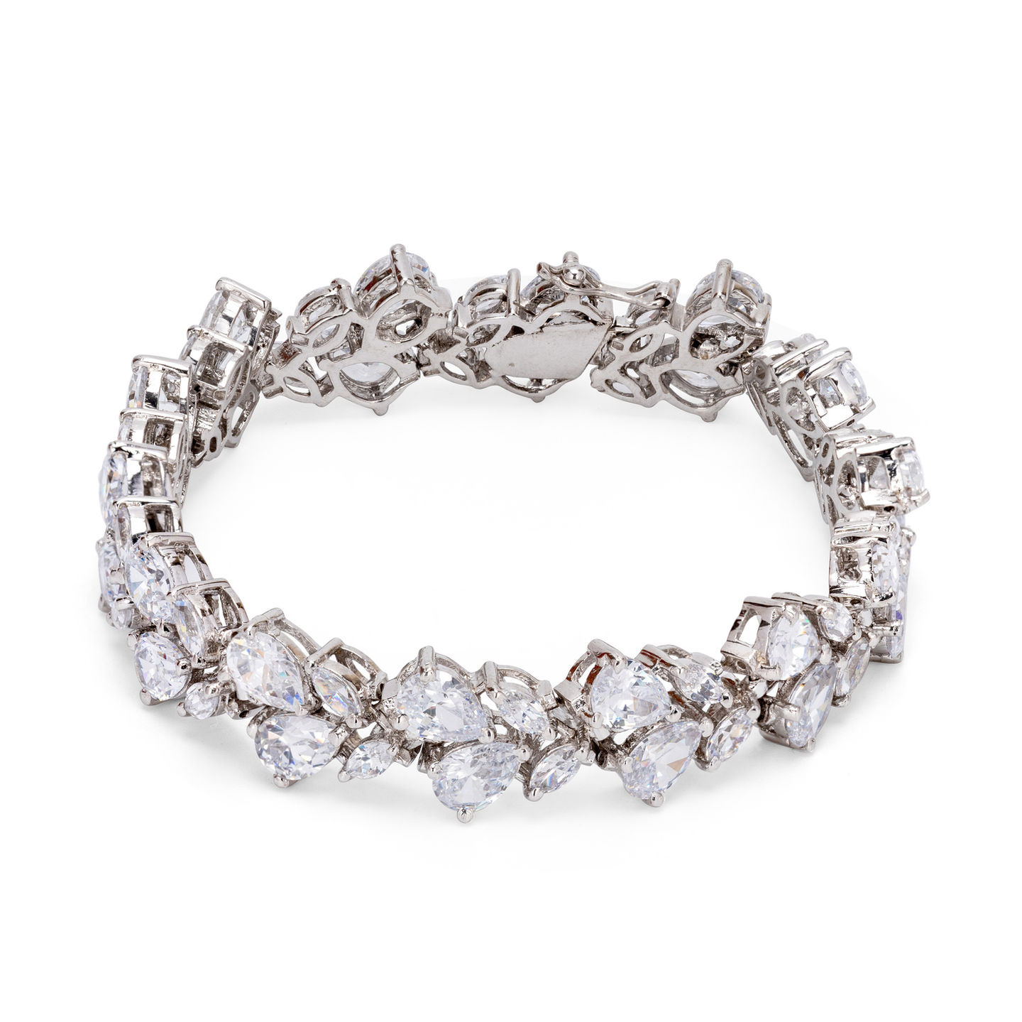 Sparkling cluster bracelet with clear stones