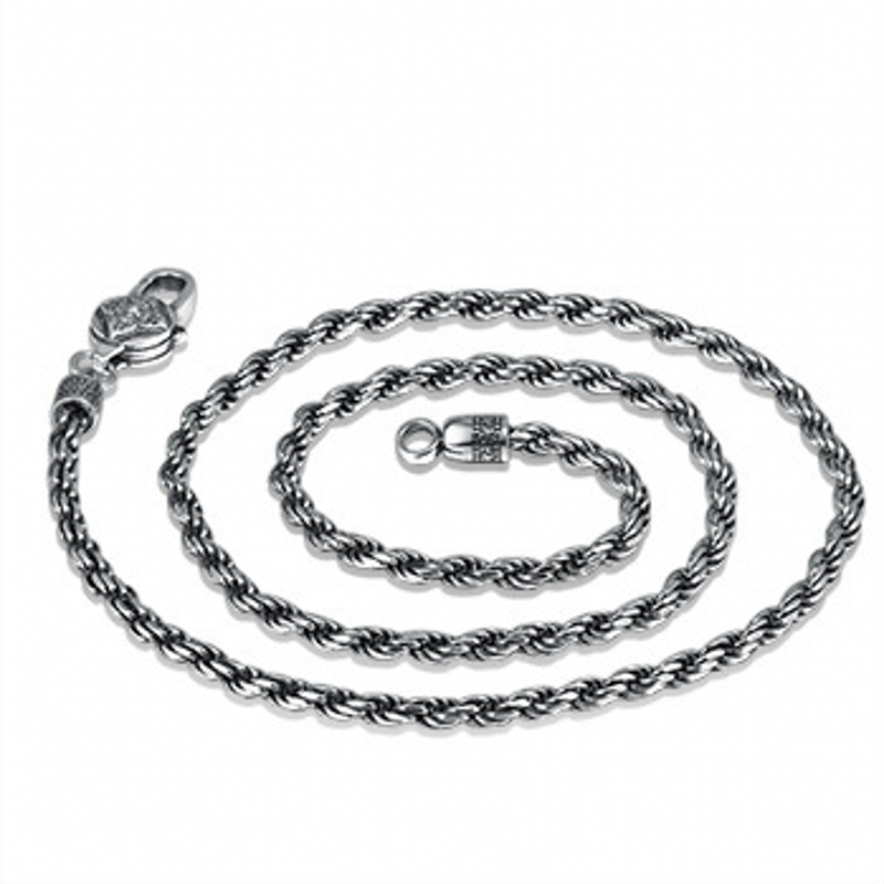 Thumbnail: BOCAI  New Collection 100% Real S925 Silver Jewelry 4MM Weaving Personality Neck