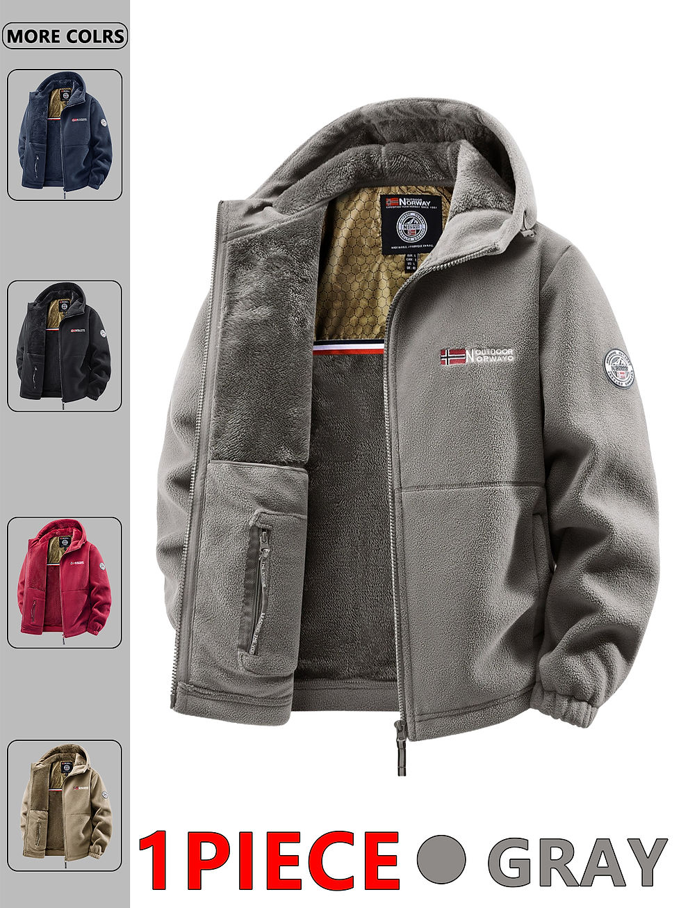 Thumbnail: Men's Autumn and Winter Outdoor Hooded Jacket, Suitable for Daily Wear at Home, 