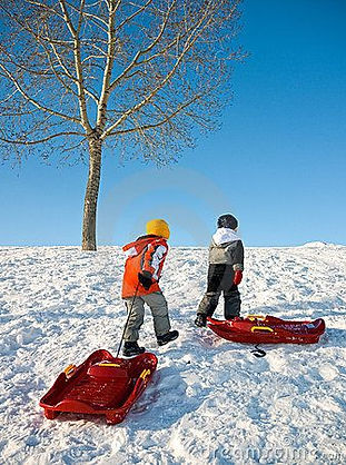 Kids playing in winter stock image_ Image of bright, outside - 12308153.jpeg