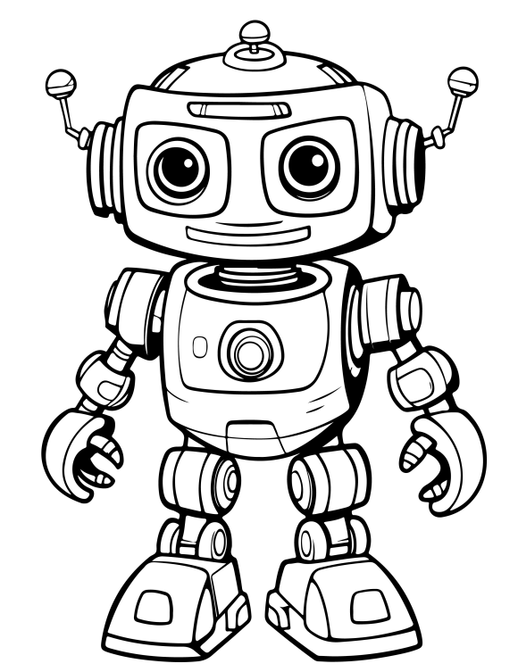Thumbnail: 210 Robot Coloring Pages For Kids Vol 1