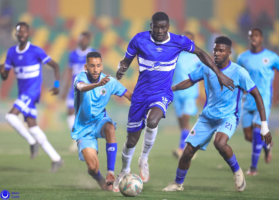 Al-Hilal defensive midfielder Madické Kane battles for the ball against AS Douanes. Photo Credit: Al-Hilal SC