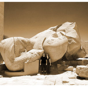A fallen statue