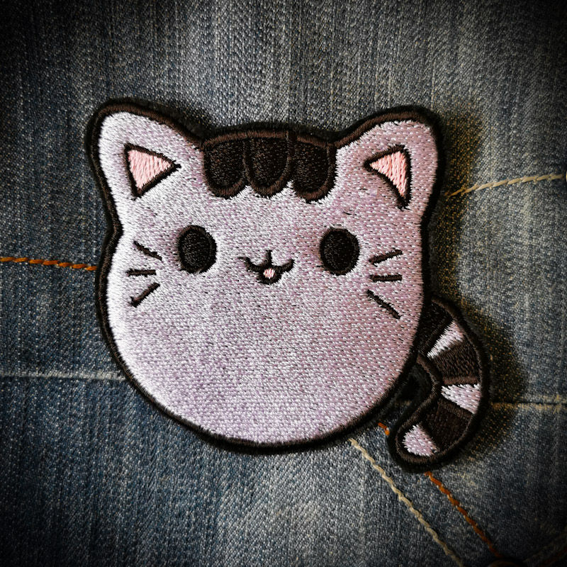 Kawaii Kitty Embroidered Patch ( various colours )