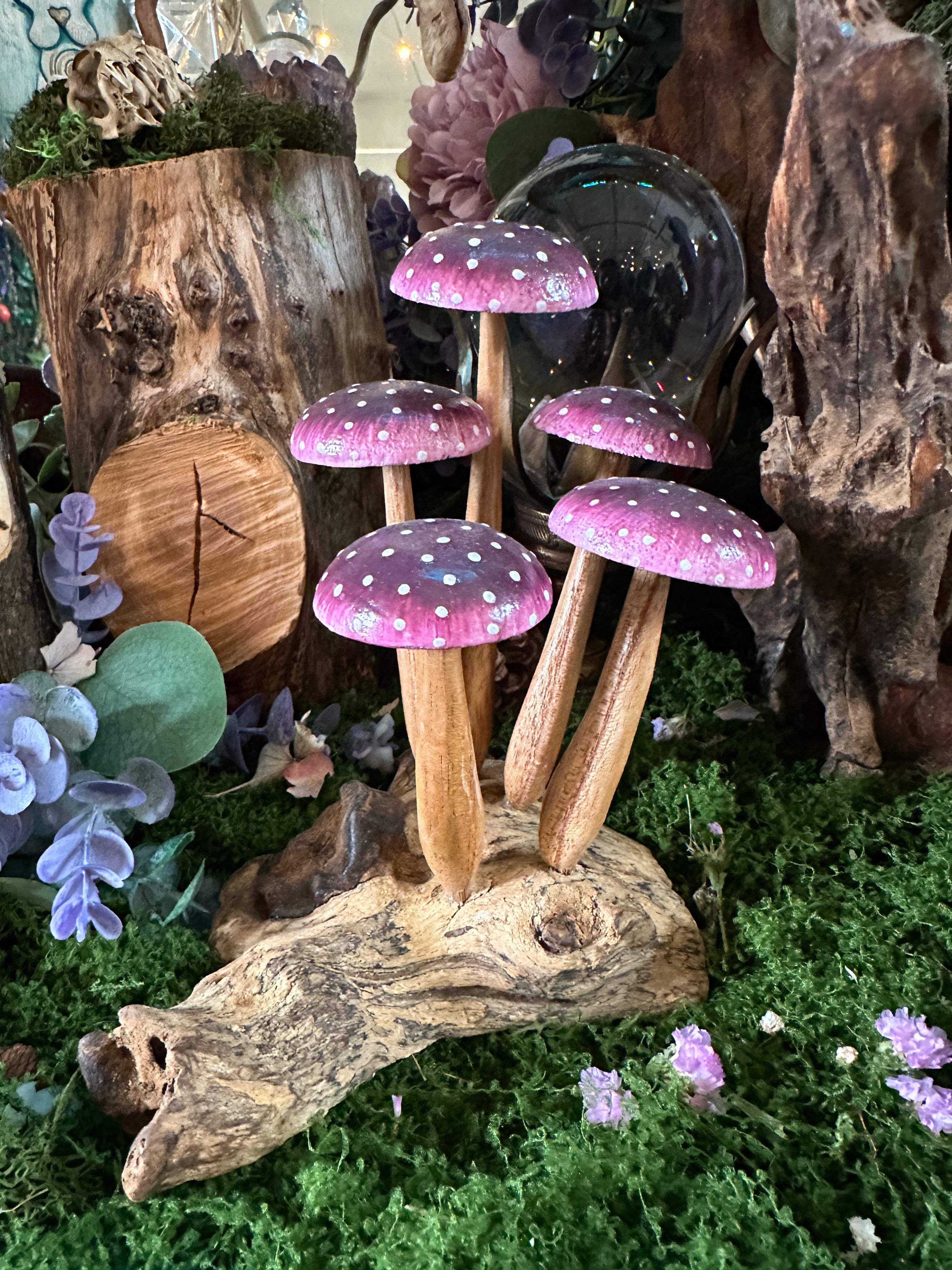 Wooden Mushrooms: Purple Dome Cap
