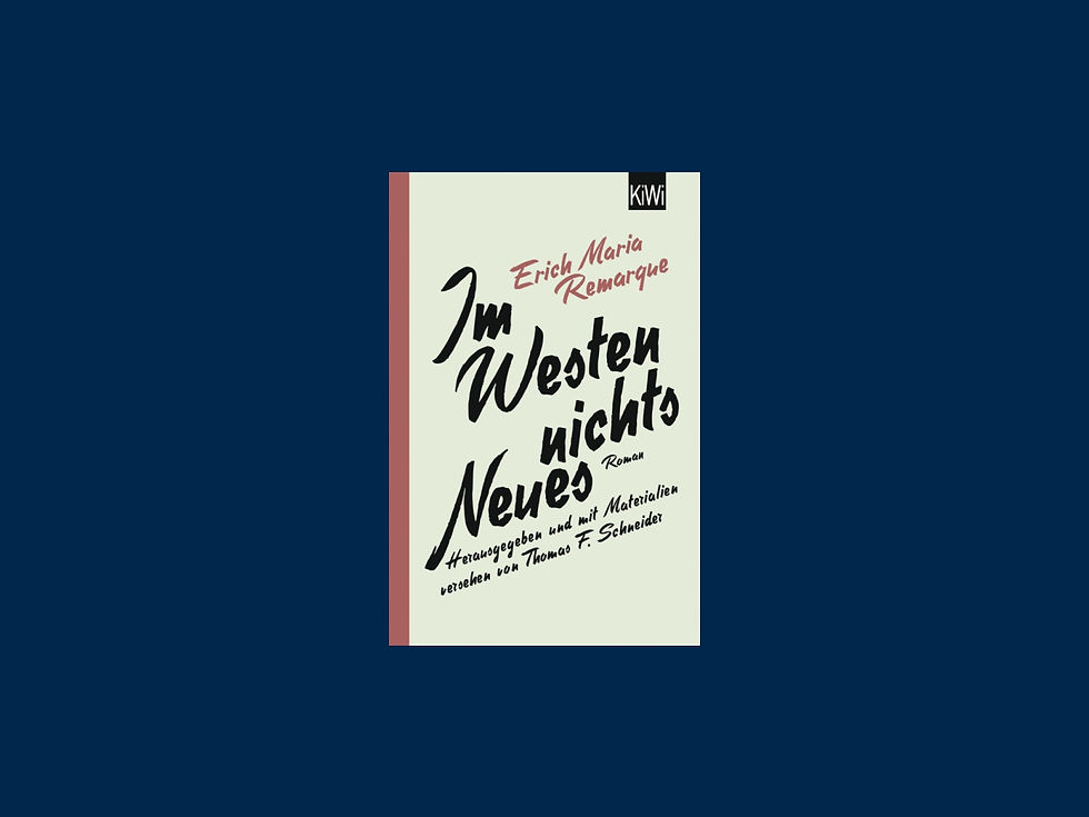 LESUNG - Erich Maria Remarque | Trilogie #1: Im Westen nichts Neues