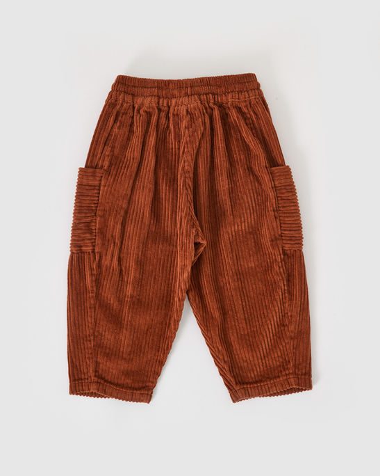 Back view showing the relaxed fit and soft corduroy texture.