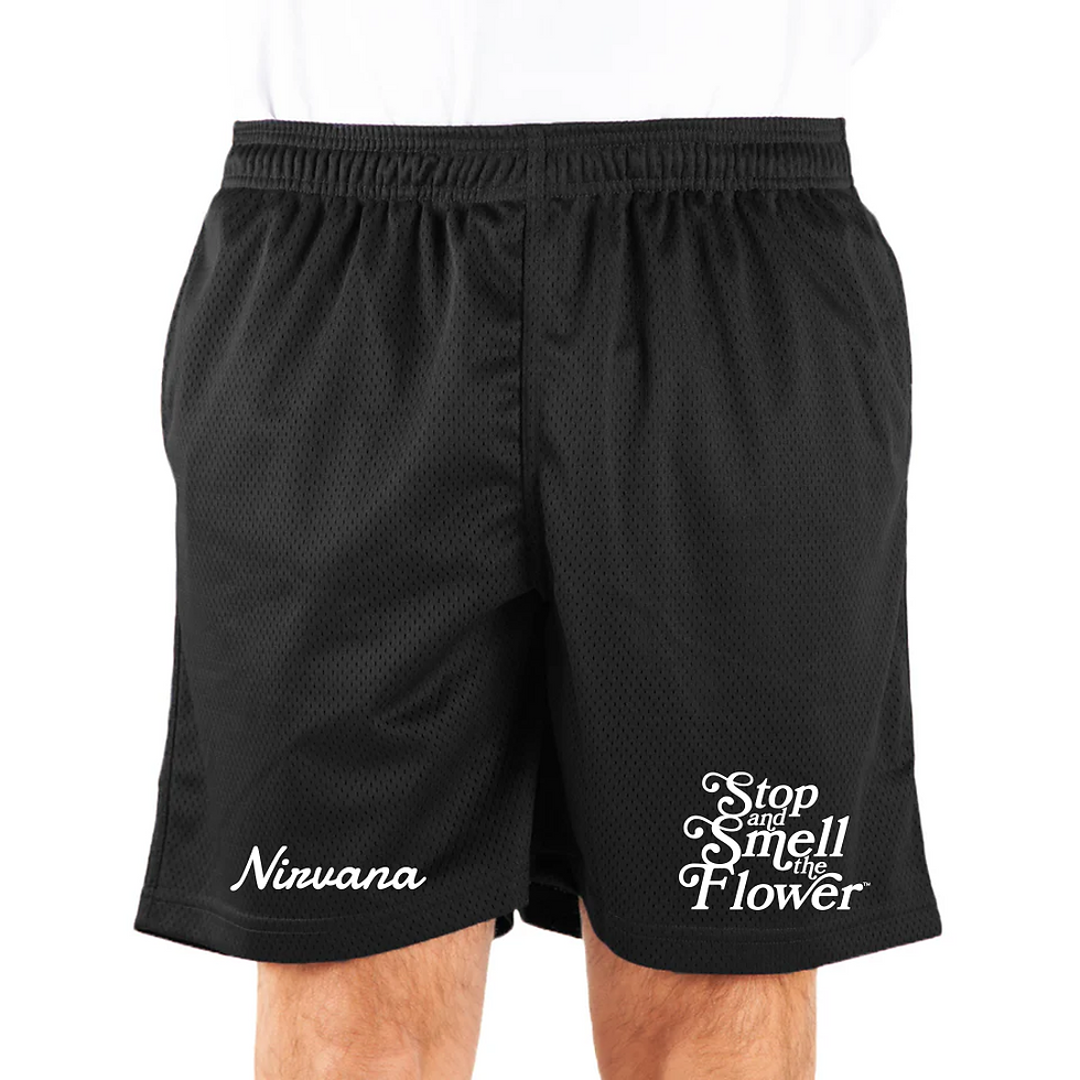 Nirvana Script Mesh Shorts Black