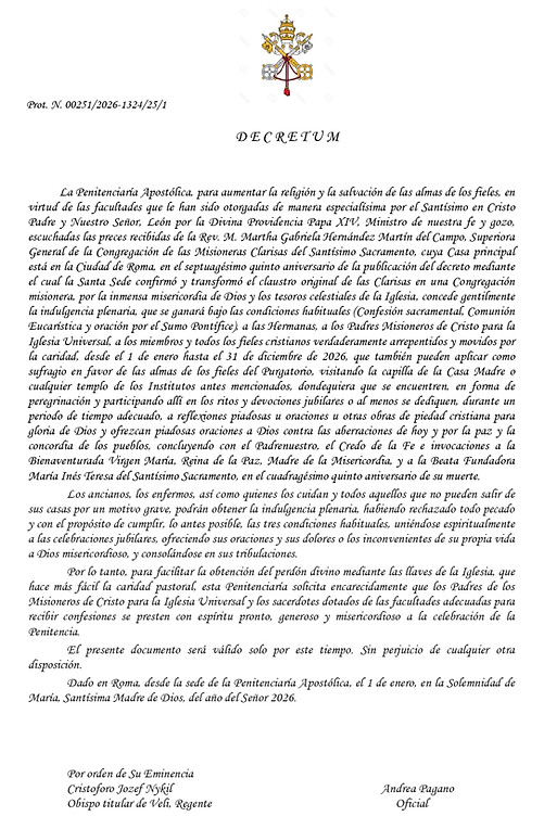 Traducción al españor del decreto