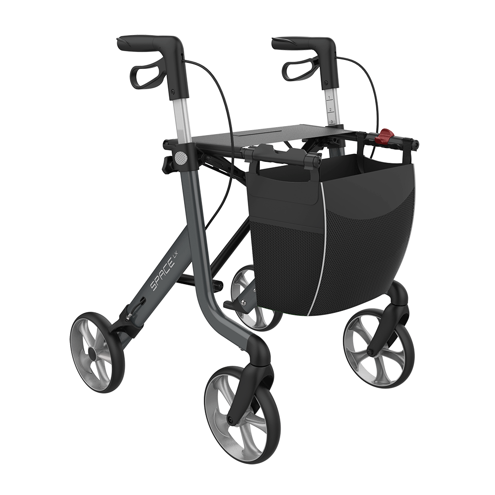 SPACE LX Aluminium Lightweight Rollator, TPE Wheels