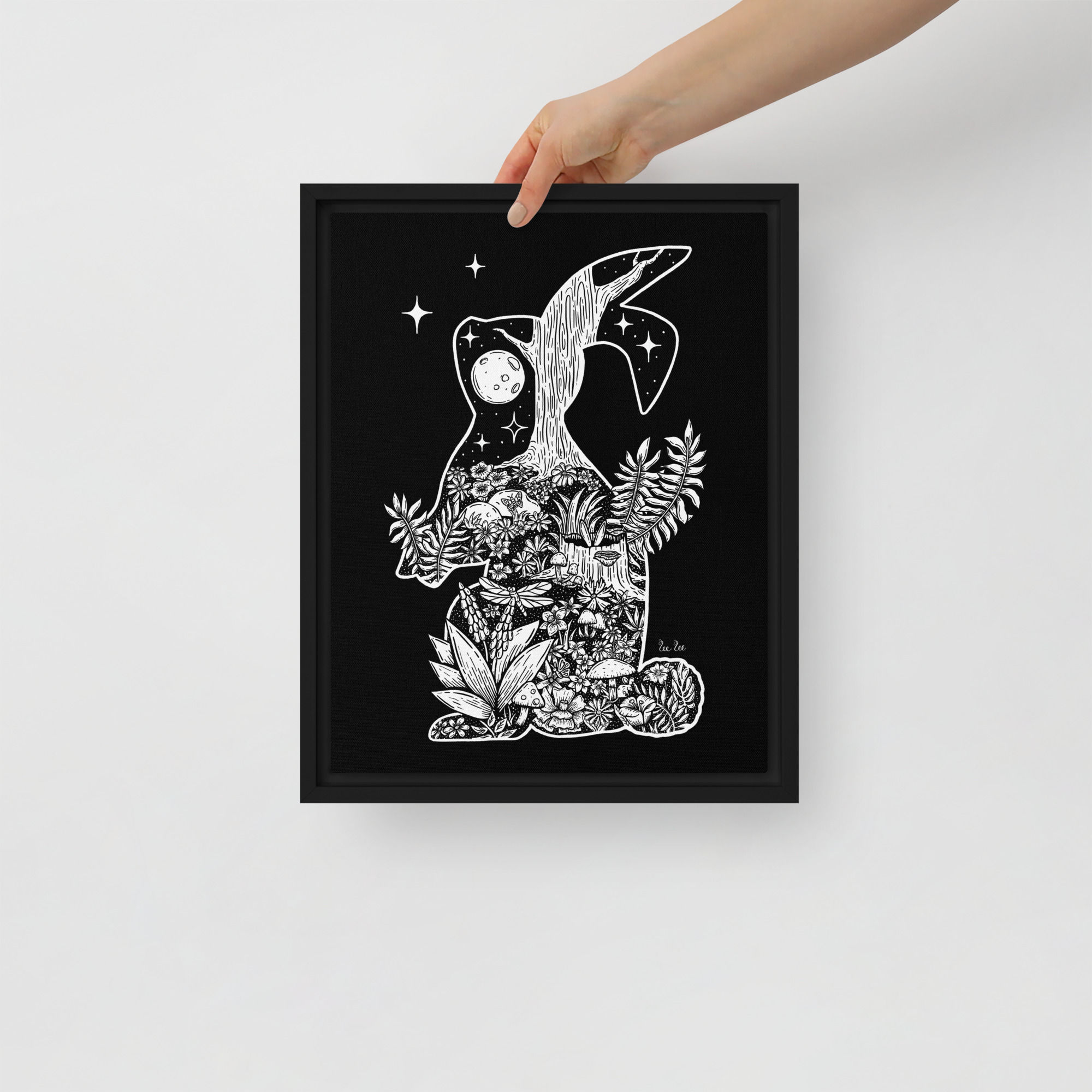Night of the Rabbit Illustration - Canvas Print