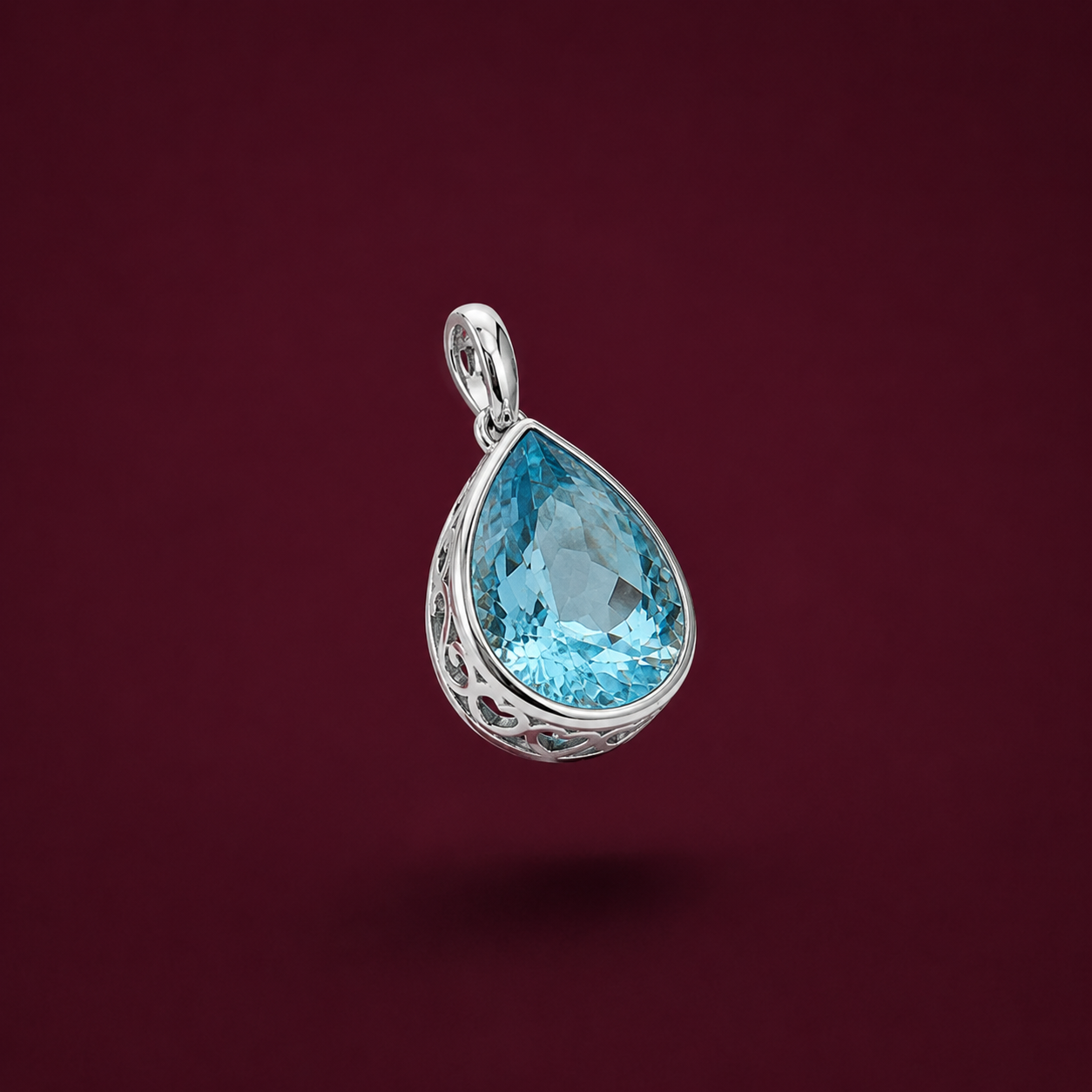 Blue Topaz Teardrop Pendant