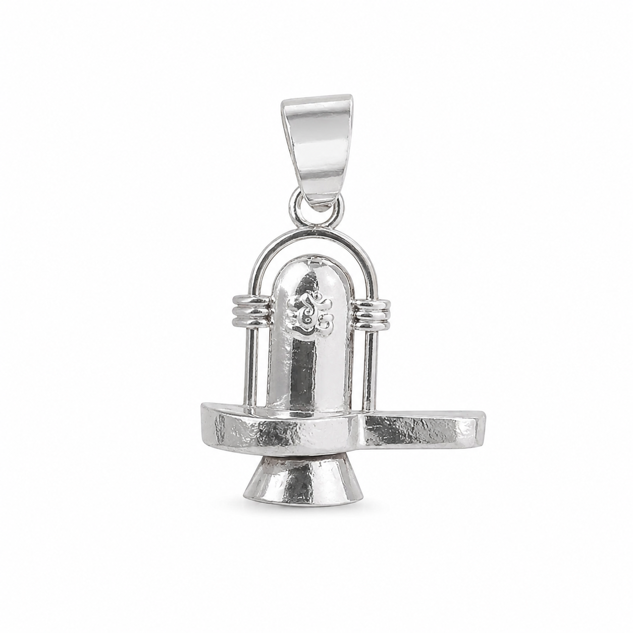 OPULA Certified 925 Silver Shivling Pendant Rhodium Finish for Men & Women