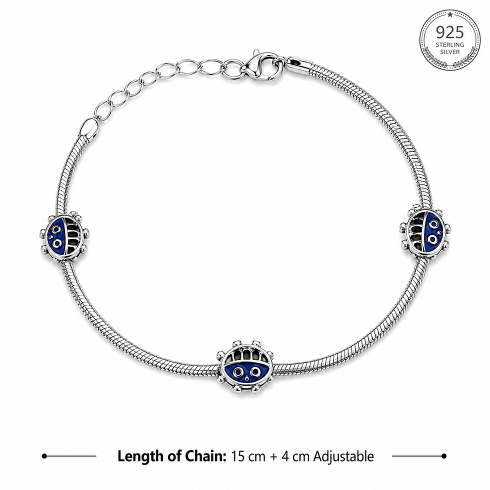 Thumbnail: Premium Silver-Plated Cute Ladybug Baby Anklet Playful Charm Anklet