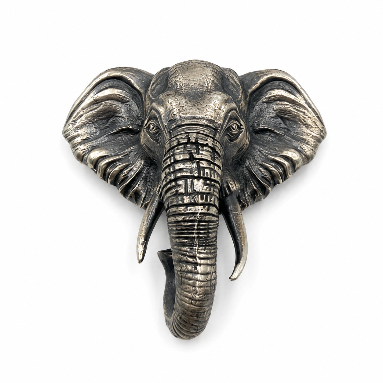 OPULA 925 Silver Elephant Face Brooch for Men & Women