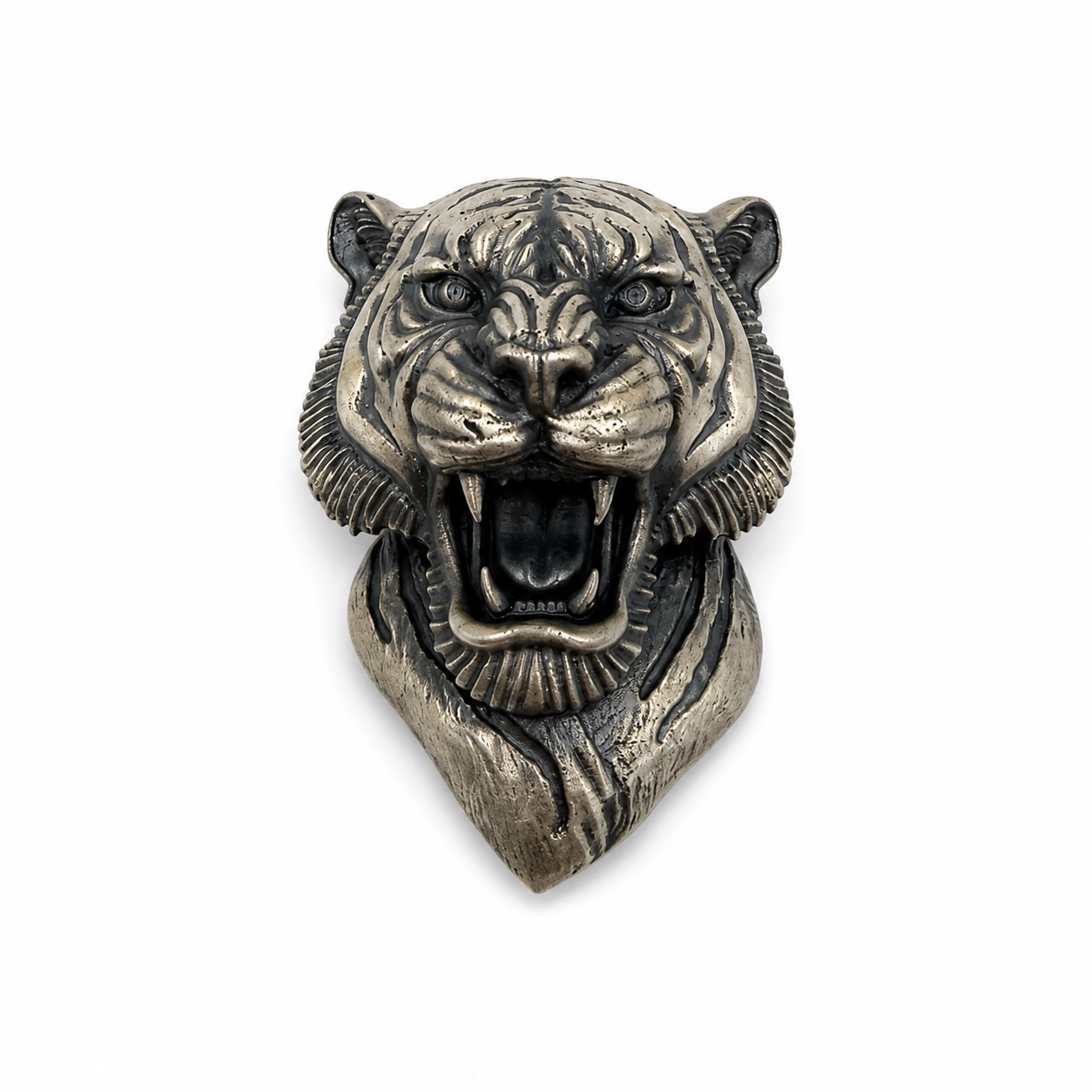 OPULA 925 Silver Tiger Face Brooch for Men & Women