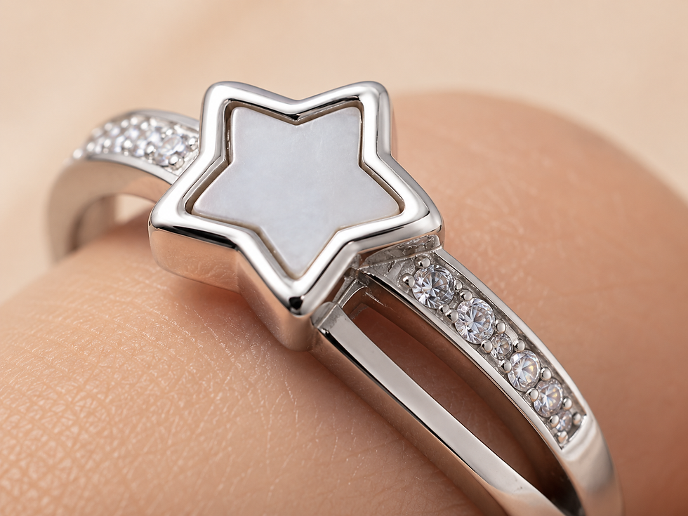 Thumbnail: Cute Star Charm Ring for Girls Cetified 925 Sterling Silver