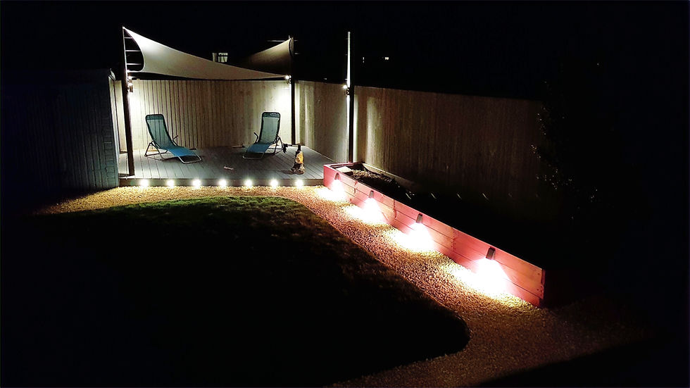Garden lighting at night in Buckingham