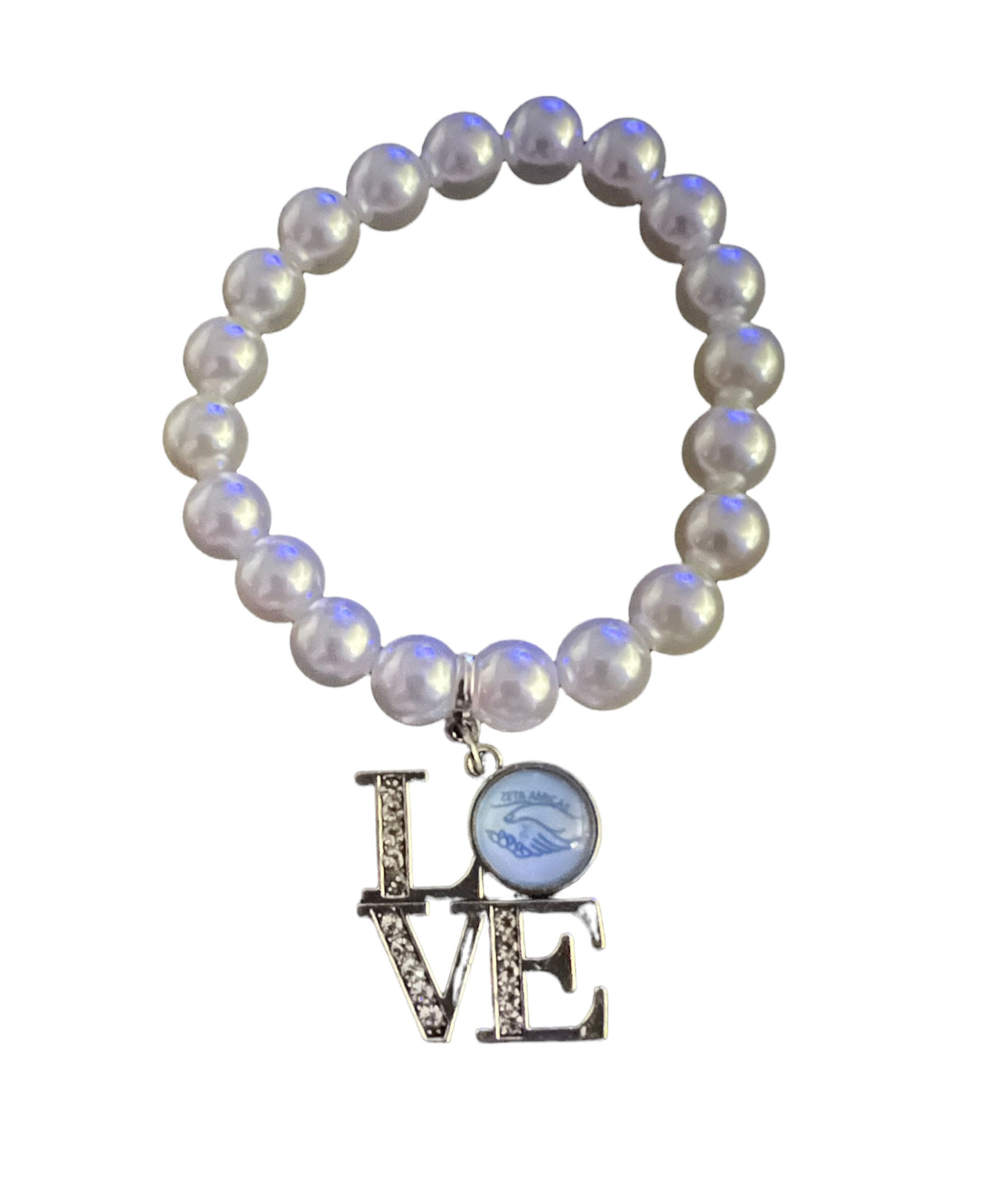 Amicae White Pearl Love Bracelet