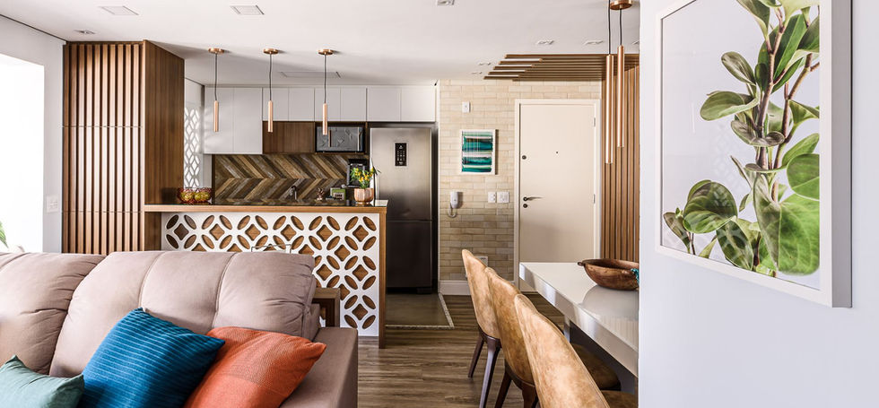 COZINHA, SALA DE ESTAR E JANTAR INTEGRADOS_ EXCLUSIVE SANTANA.