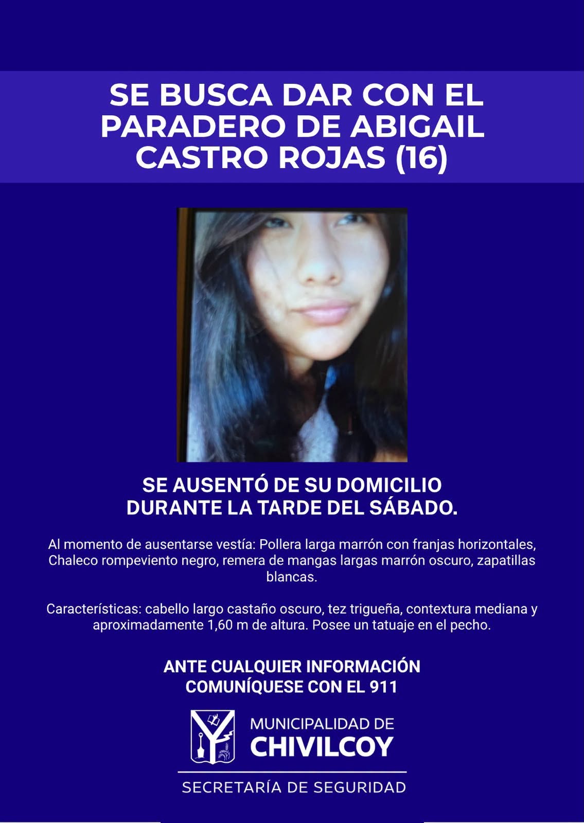 Continúa la búsqueda de la menor de 16 años tras comunicarse con su familia