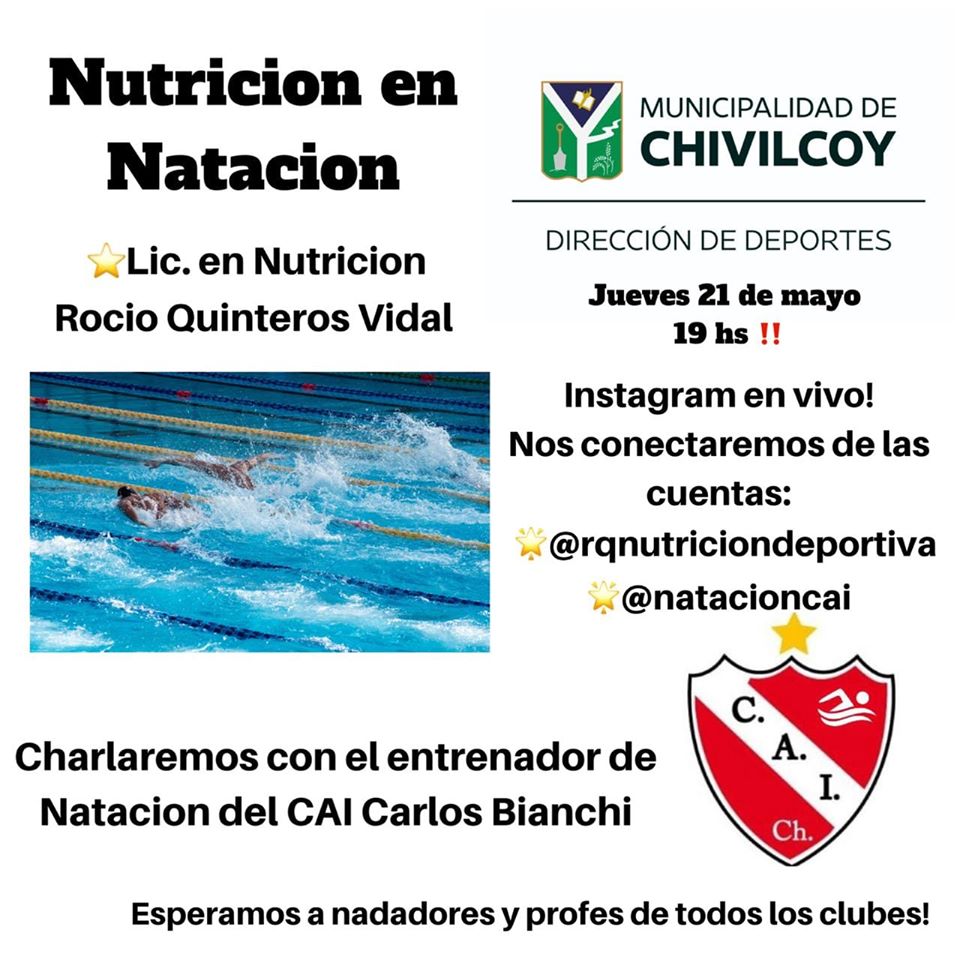 Dirección de Deportes
Charla vía Instagram sobre Nutrición en la Natación