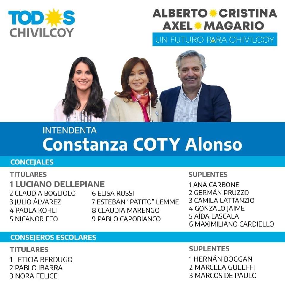Frente de Todos 
La Junta Electoral definió los candidatos a intendente en la cuarta