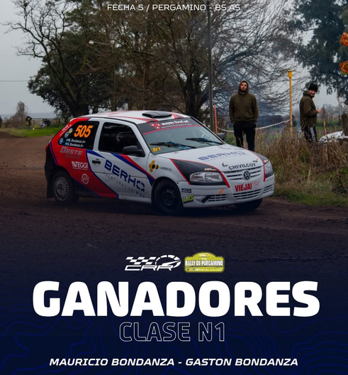 Rally de Pergamino: la lluvia anticipó el cierre y definió a los ganadores con binomios chivilcoyanos en los podios