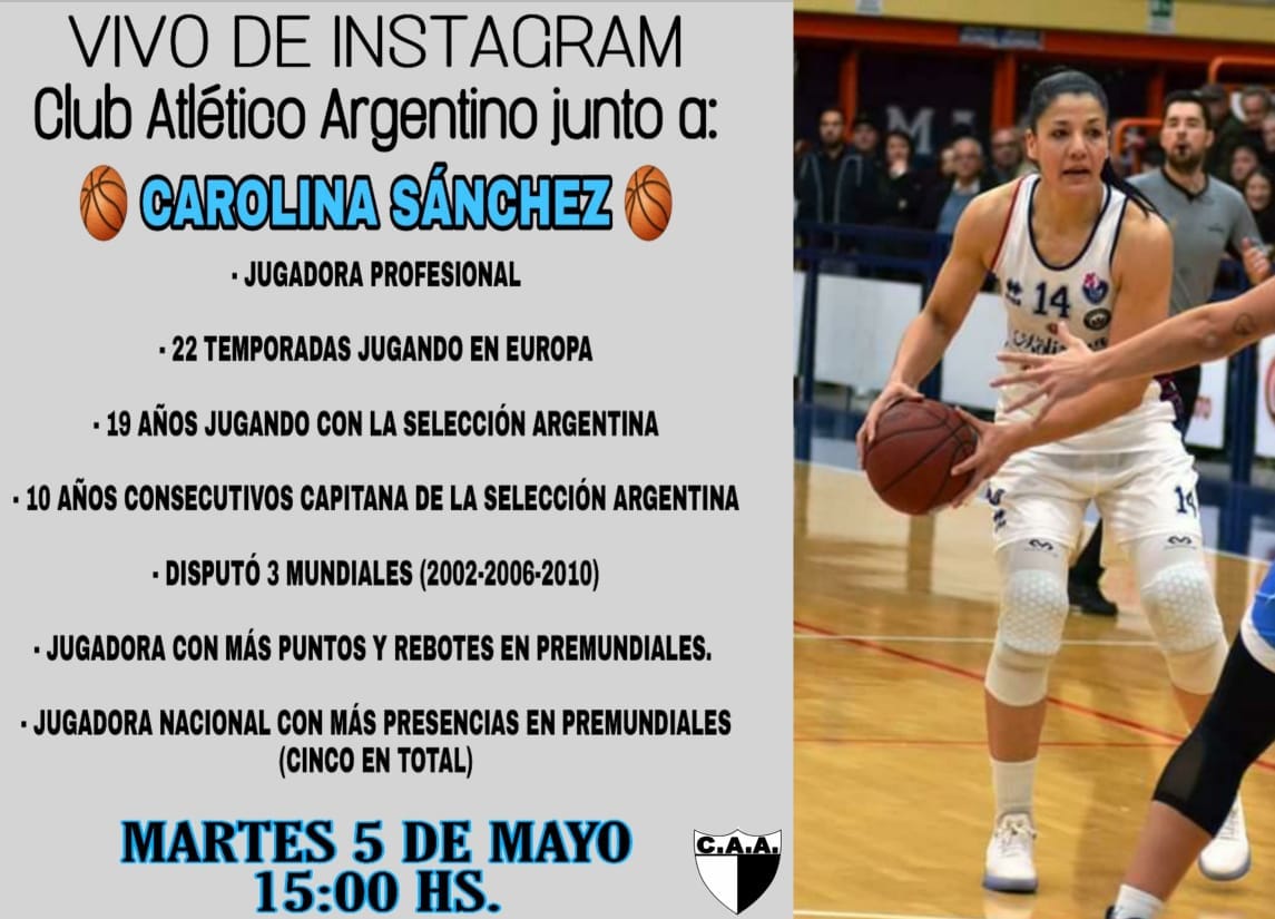 Básquet
Vivo por instagram de Carolina Sánchez