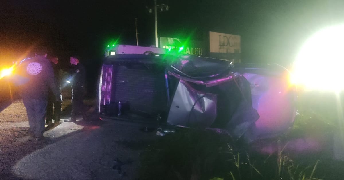 Pergamino: una camioneta despistó y volcó en la Ruta Nacional 8