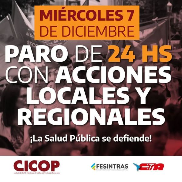 Paro de 24 horas en hospitales y centros de salud bonaerenses