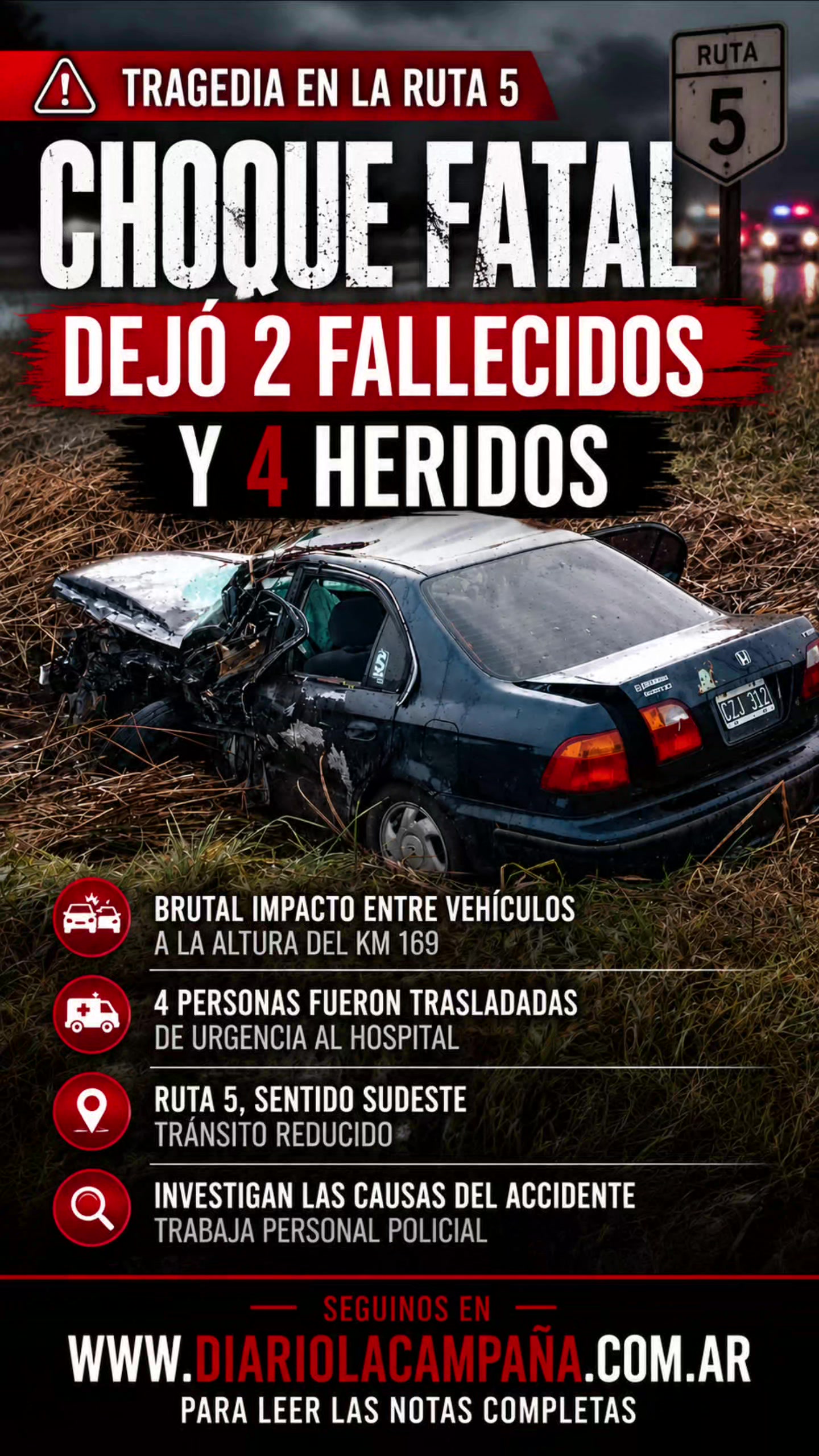 Tragedia en Ruta Nacional 5