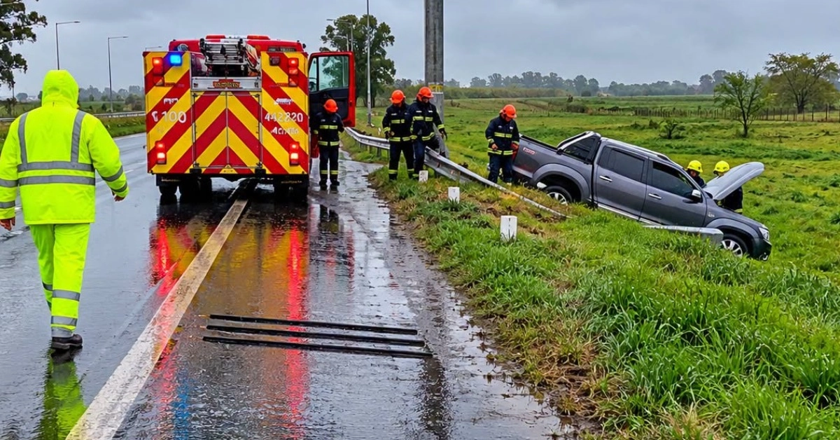 Junín: un hombre murió tras un despiste bajo la lluvia en la Autovía 7