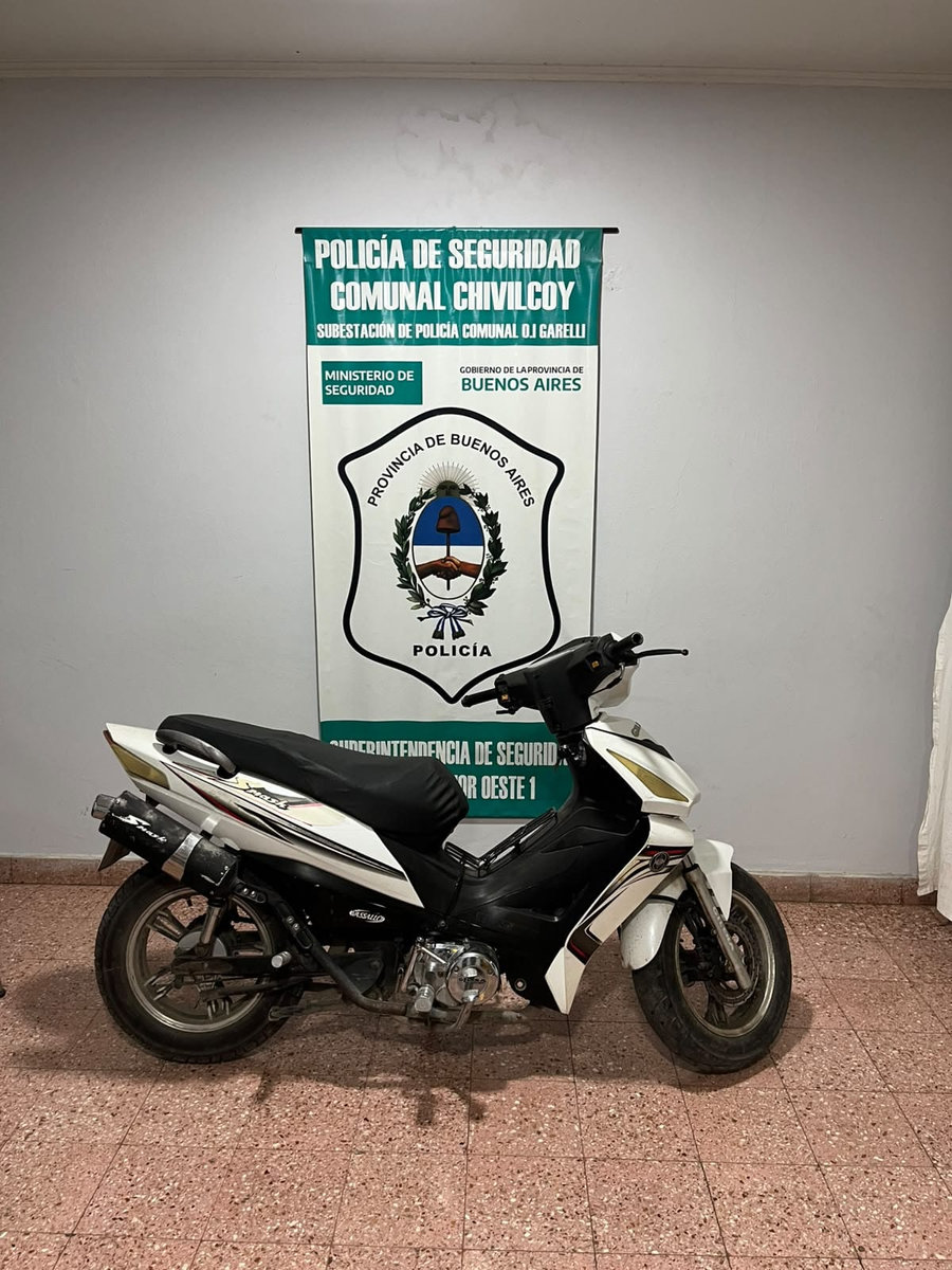 Chivilcoy: RECUPERARON una moto robada y aprehendieron a un menor