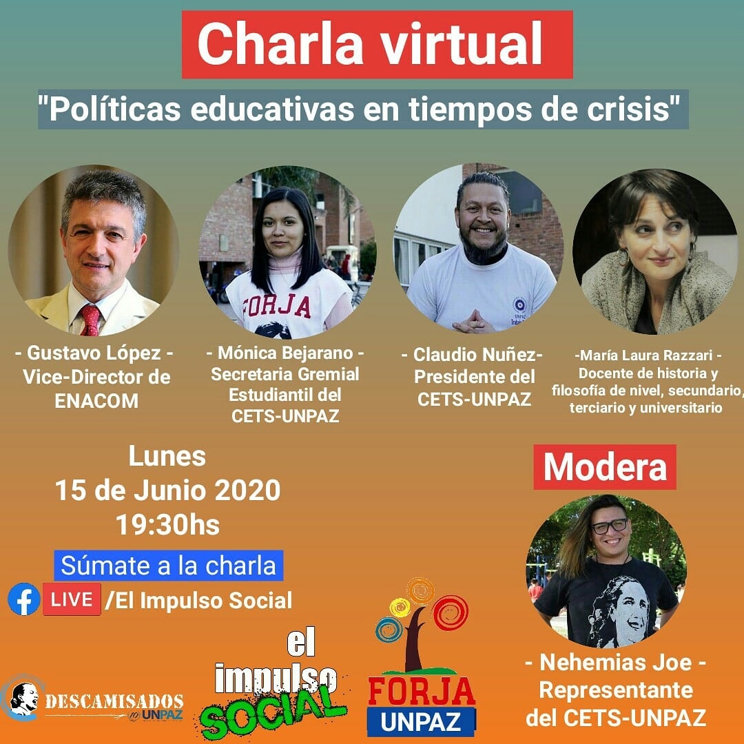 Charla Virtual
“Políticas educativas en tiempos de crisis”